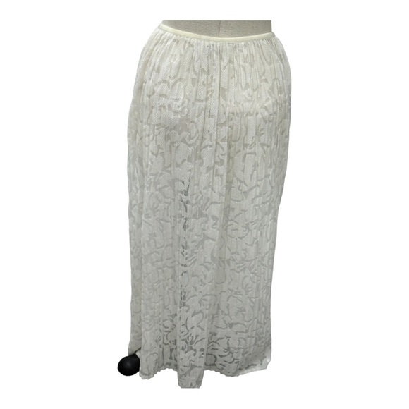 Theory sheer White lace Delva Exhibit pleated maxi skirt - Picture 5 of 9